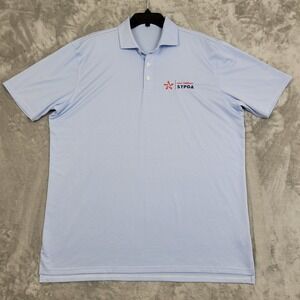 Holderness & Bourne Men's XL Golf Blue White Striped Tailored Fit Polo‎ Logo